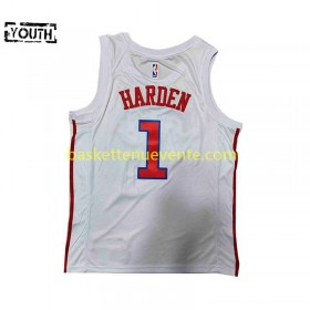 Maillot Basket Philadelphia 76ers Harden 1 Nike 2022-2023 City Edition Blanc Swingman - Enfant